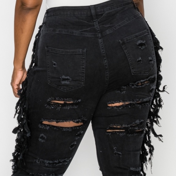 ➕ Side Fringe Flare Jeans - Picture 5 of 8